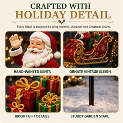 ✨ 2026 New Santa’s Flying Sleigh Gift Cascade – Solar Christmas Garden Light