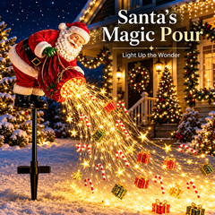 ✨ 2026 New Santa’s Flying Sleigh Gift Cascade – Solar Christmas Garden Light