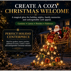 ✨ 2026 New Santa’s Flying Sleigh Gift Cascade – Solar Christmas Garden Light